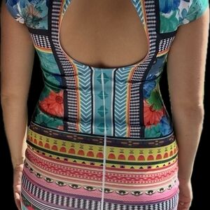 Colorful Open-Back Dress